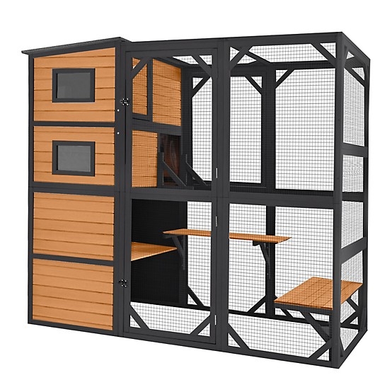 Cat Enclosure Horizontal Siding Sheltered Condo Area