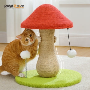 Cat Scratcher Mushroom Shape Red Sisal Spring Toy
