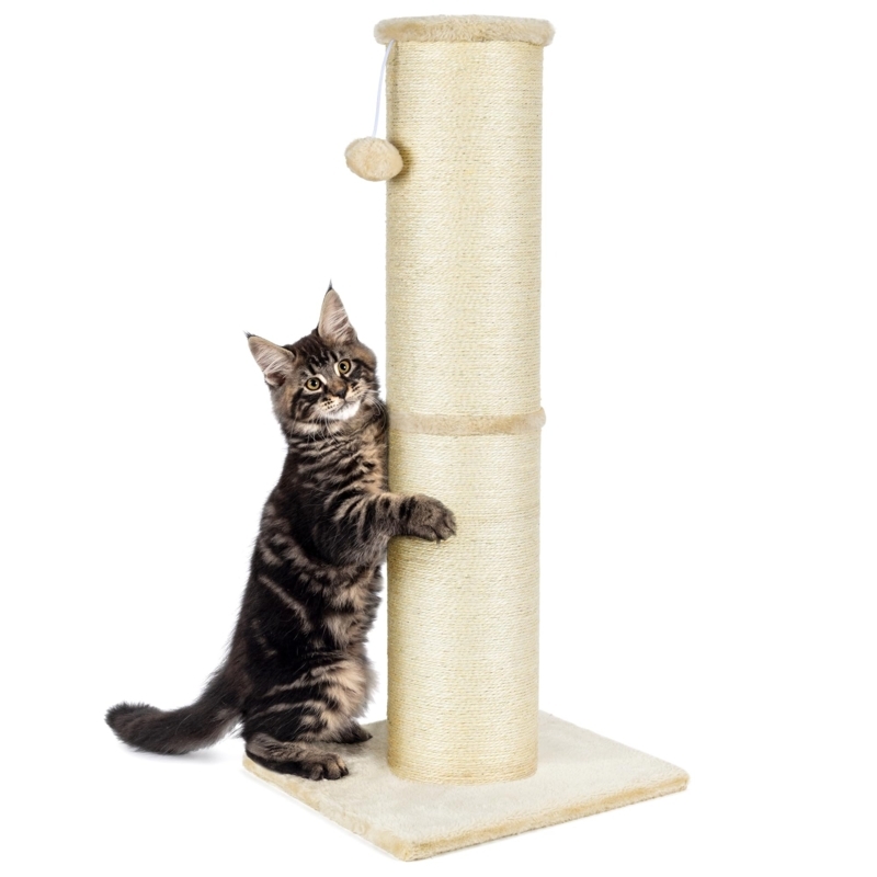 Cat Scratching Post Extra Tall Sisal 32-Inch Cream