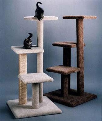 Cat Tree With Staggered Platforms: Multi Level Scratching Post.