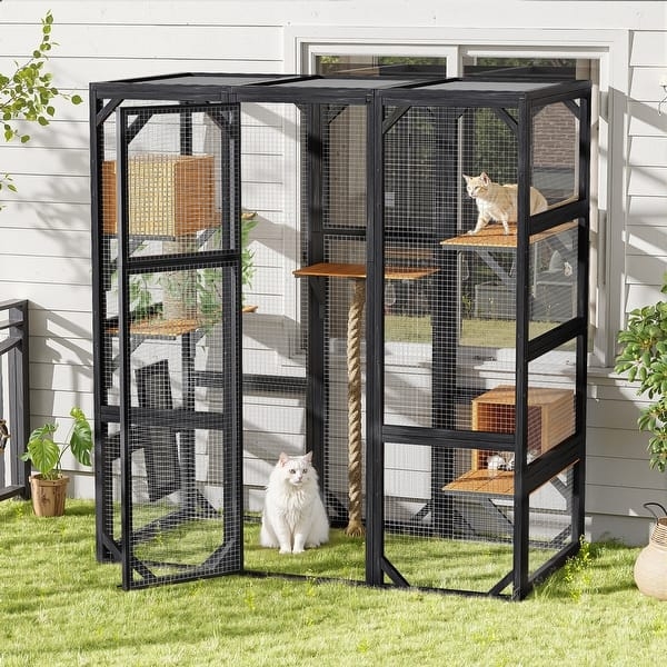 Catio, Vertical Rope, Matte Black Frame, Hideaway Condos