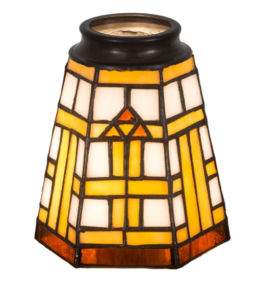 Ceiling Fan Shade Arrowhead Geometric Mission Style Leaded Glass