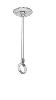 Ceiling Rod Support Polished Chrome Fixed Length Rod Circular Flange
