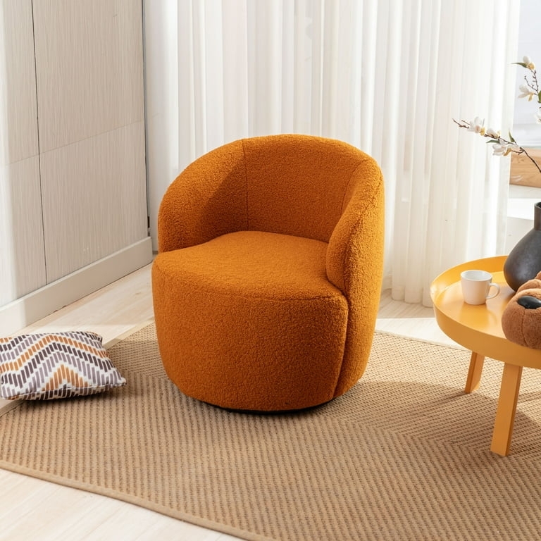 Chair, Caramel Teddy Fabric, Swivel Base, Caramel Teddy Swivel Chair
