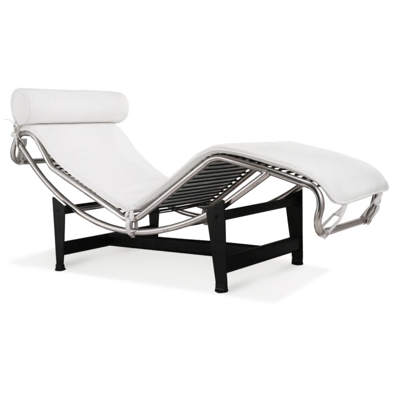 Chaise Longue: Tubular Metal Frame, Adjustable Tilt, Bolster Pillow