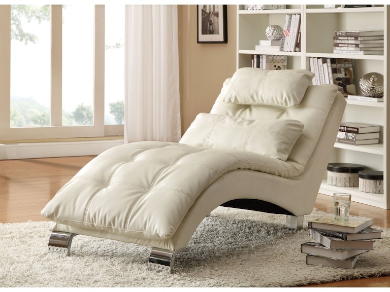 Chaise Lounge: Biscuit Stitched Tufting, S-Curved Profile, Lumbar Pillow