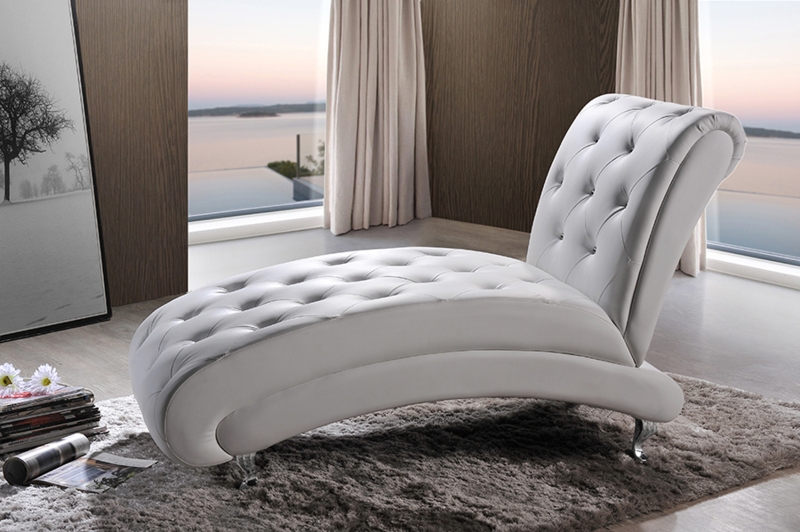 Chaise Lounge: Crystal Button Tufting, S-Curve Profile, Rolled Top