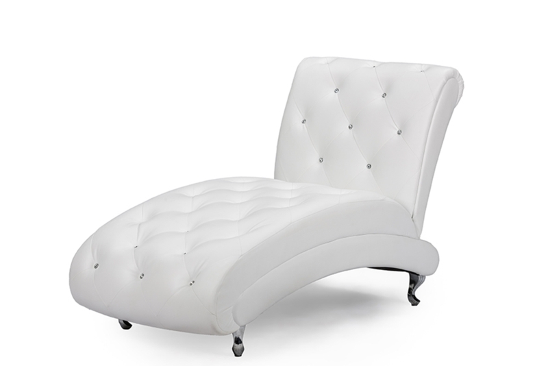 Chaise Lounge: Diamond Stitching, Crystal Button Tufting, Cabriole Legs