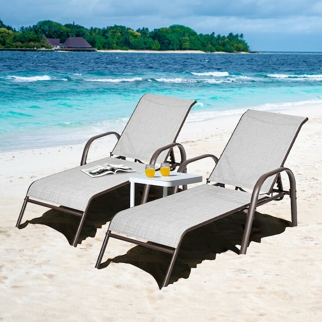 Chaise Lounge Duo with Chocolate Brown Frame and Breathable Sling