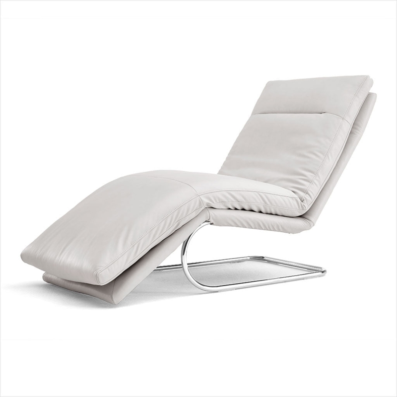 Chaise Lounge: Motorized Recliner, Cantilever Base, Polished Chrome Finish