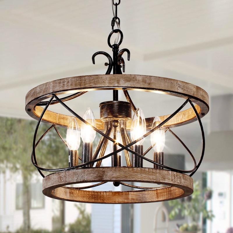 Rustic Wood Chandelier