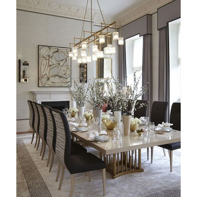 Chandelier Fluted Glass Rectangular Tiered Champagne Gold Fixture