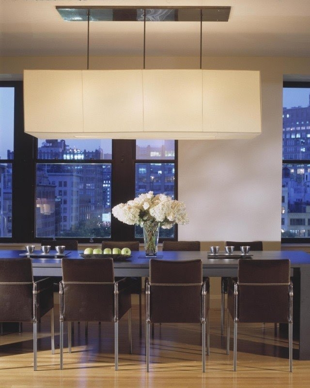 Chandelier Oversized Rectangular Fabric Shade Triple Rod Metropolitan