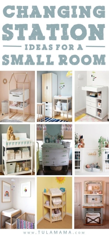Changing Table, Light Wood House Frame, Open Shelving, Scandinavian Style