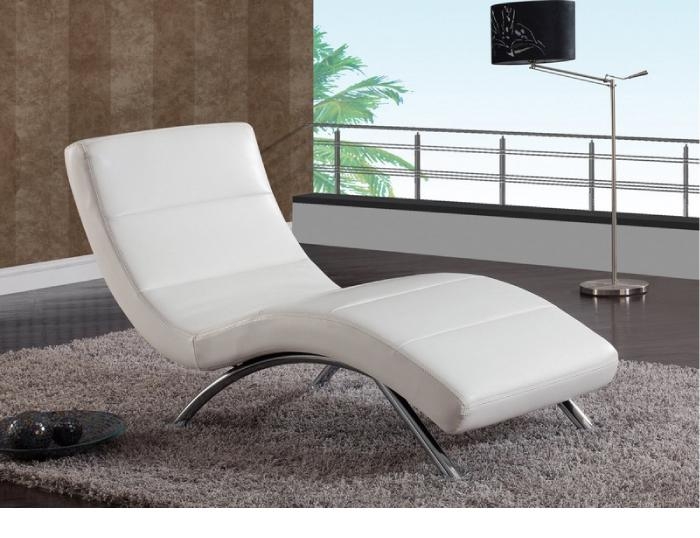 Cheap white leather chaise lounge chair Top Sellers Global White Leather  R820 Chaise Lounge Unclaimed Freight