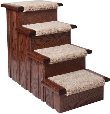 Cherry Pet Stairs Raised Panel Design Carpeted Treads Traditional