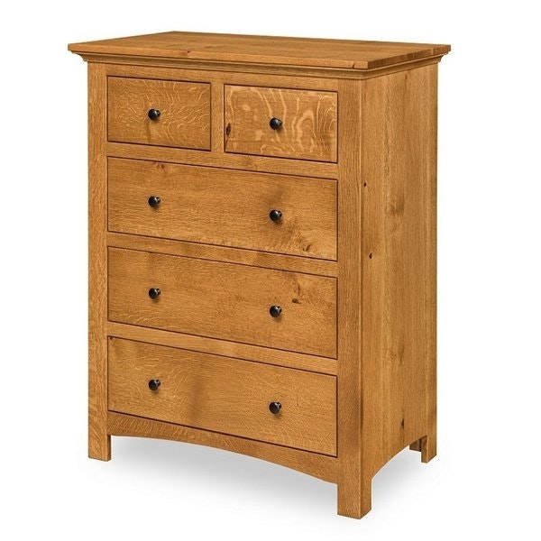 Chest Of Drawers Quarter Sawn Oak Arched Apron Mission Style