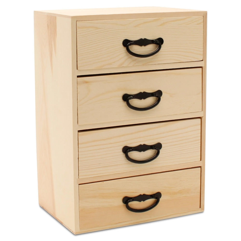 Chest of Drawers with Unfinished Wood and Bail Handles