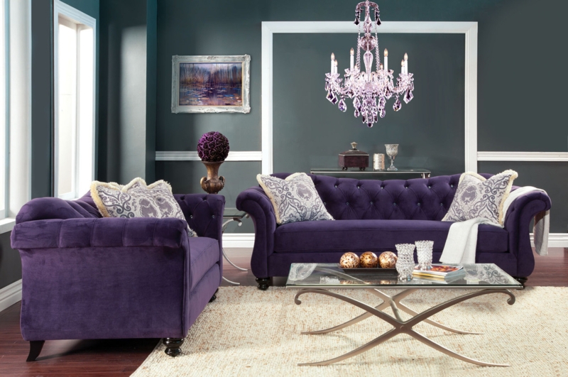 Chesterfield Sofa Set with Deep Diamond Tufting and Rolled Arms