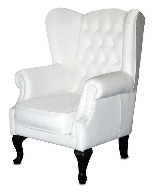 Chesterfield Wingback Chair with Piping Detail and Cabriole Legs
