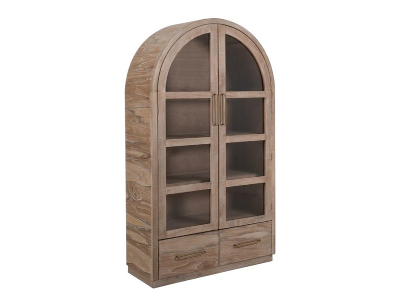 China Cabinet: Rustic Modern Driftwood Arched Bookcase