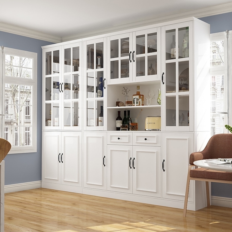 China Cabinet: White Shaker Style With Open Center Shelf