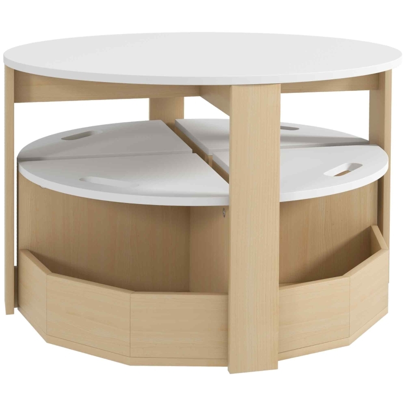Circular Kids Table Set with Nesting Storage Stools