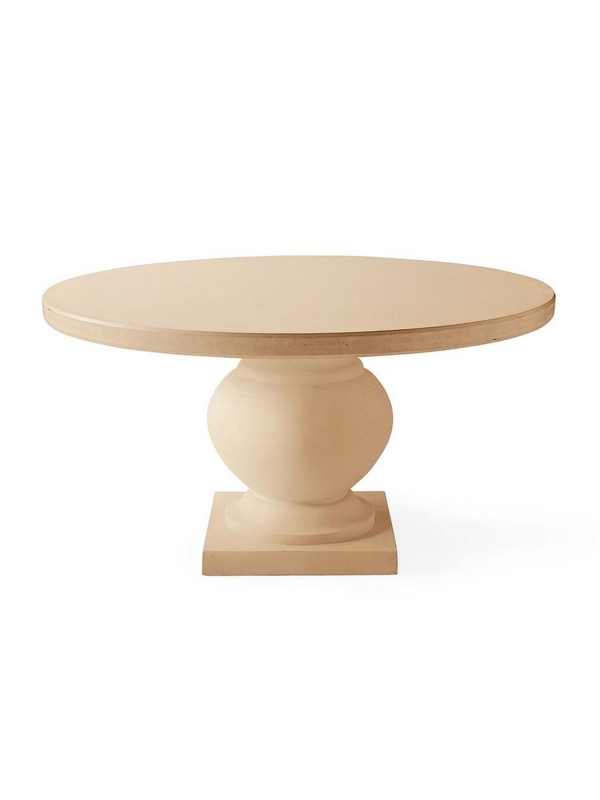 Classical Round Dining Table with Stone-Like Sandstone Urn Pedestal Base