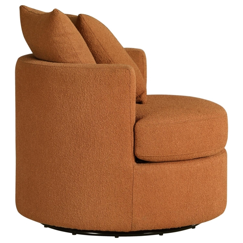 COASTER Debbie Upholstered Swivel Accent Chair Burnt Orange 902275 | The  Furniture Outlet