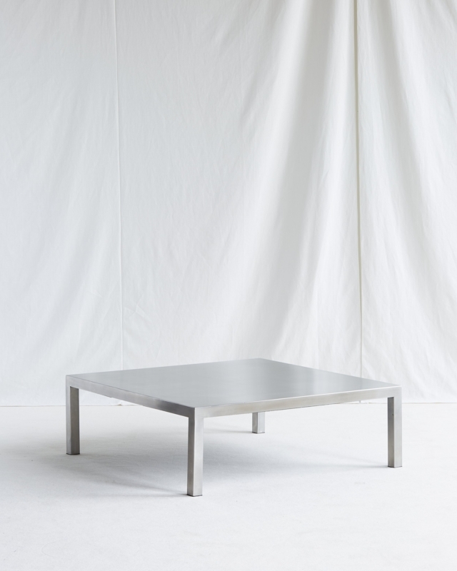 Coffee Table: Minimalist Square Geometric Form with Straight Legs