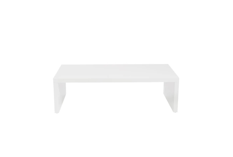 Coffee Table Waterfall Edge High Gloss Rectangular Minimalist
