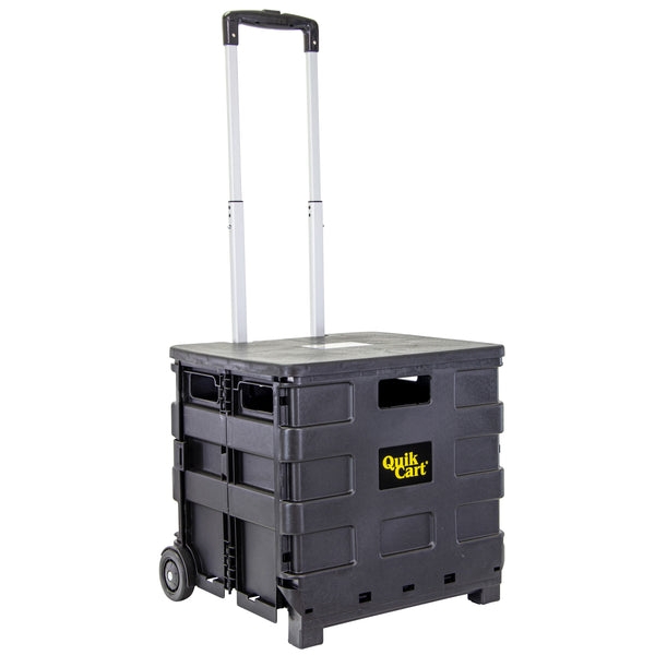 Collapsible Rolling Crate with Lid Cover and Matte Black Finish