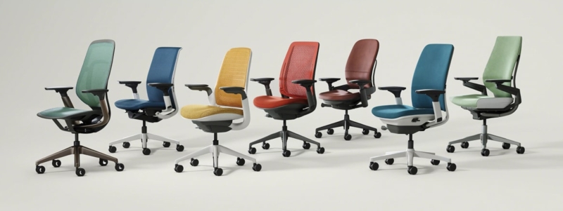 Colorful Ergonomic Task Chairs with Mesh Backs and Swivel Bases