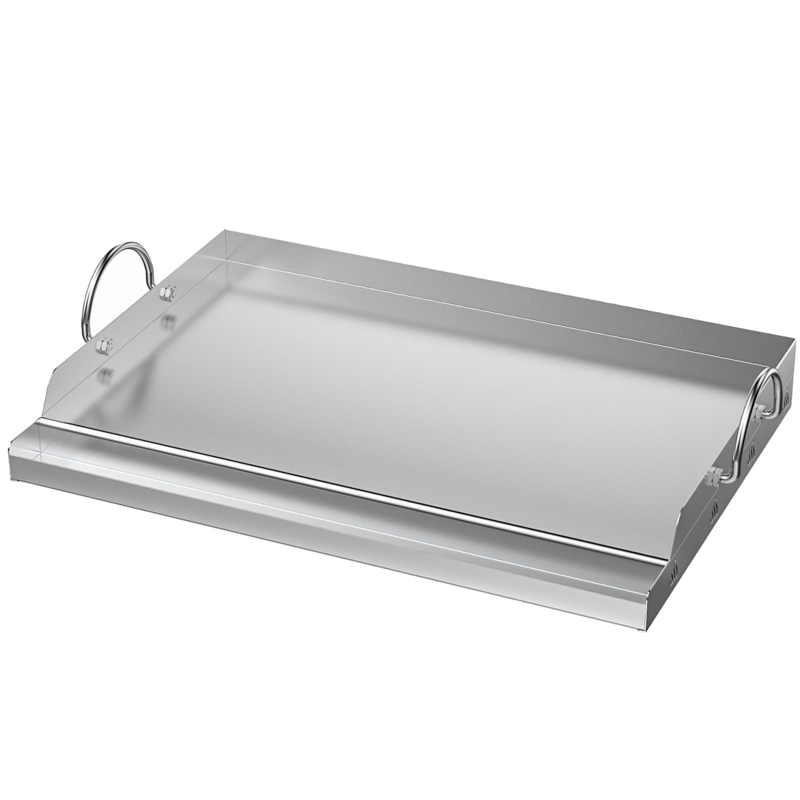 Cooking Griddle, Flat Top Insert, Grease Groove, Side Handles.