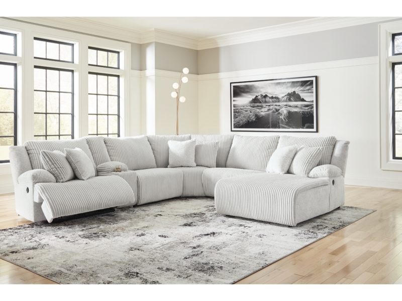 Corduroy Modular Reclining Sectional Oversized Chaise Console