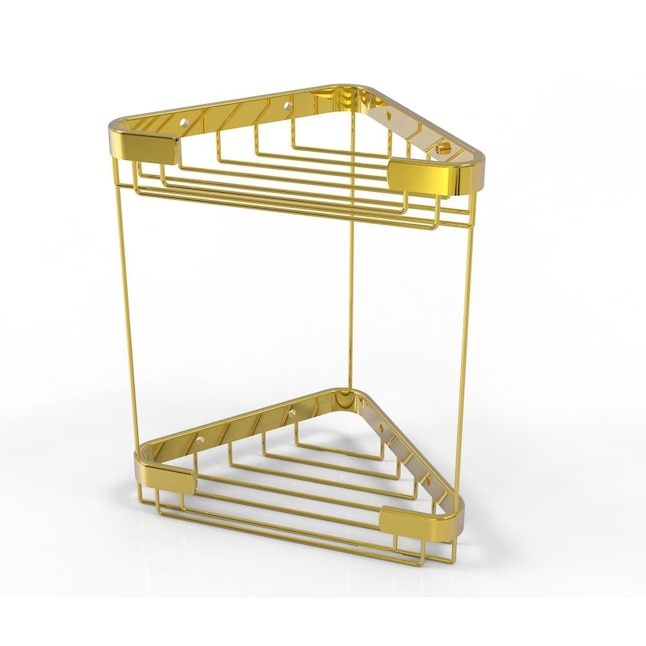 Corner Shower Caddy Two Tier Screw Mount Basket Wire Design