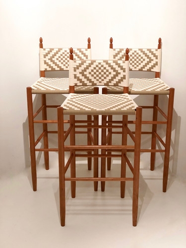 Counter Stool Diamond Weave Pattern Taped Back Shaker