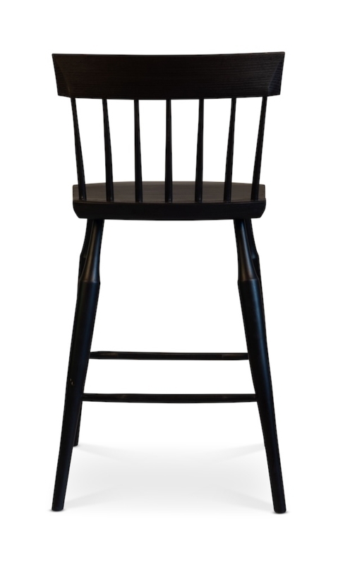 Counter Stool Spindle Back Matte Black Tapered Legs