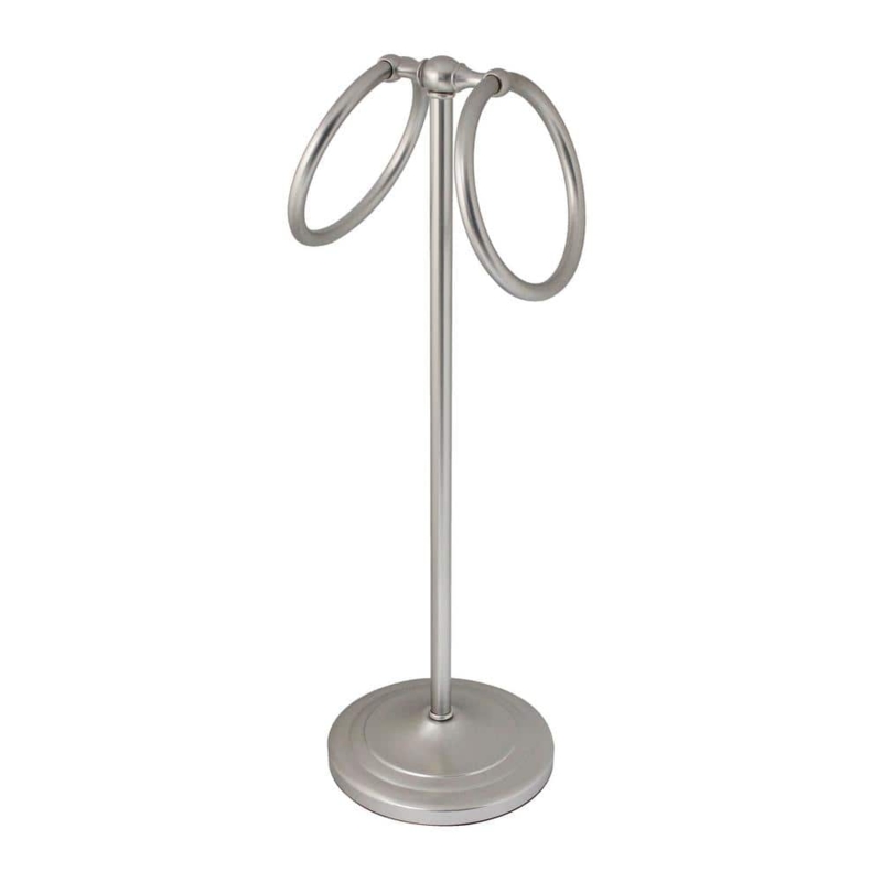 Countertop Towel Ring Double Ring Satin Nickel Freestanding Base Holder