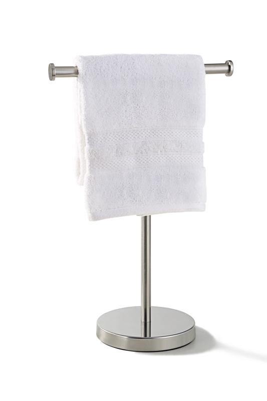 Countertop Towel Stand Brushed Stainless Steel Weighted Circular Base