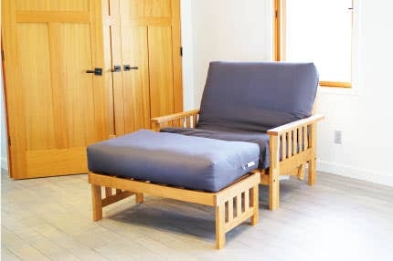 Craftsman Futon Loveseat and Matching Ottoman for Small Spaces