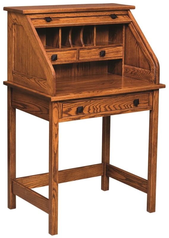 Craftsman Rolltop Desk with Built-In Cubby Organizers