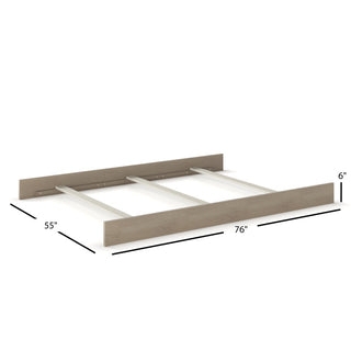Crescent Gray Bed Rails: 76-Inch Length with Three Support Slats.