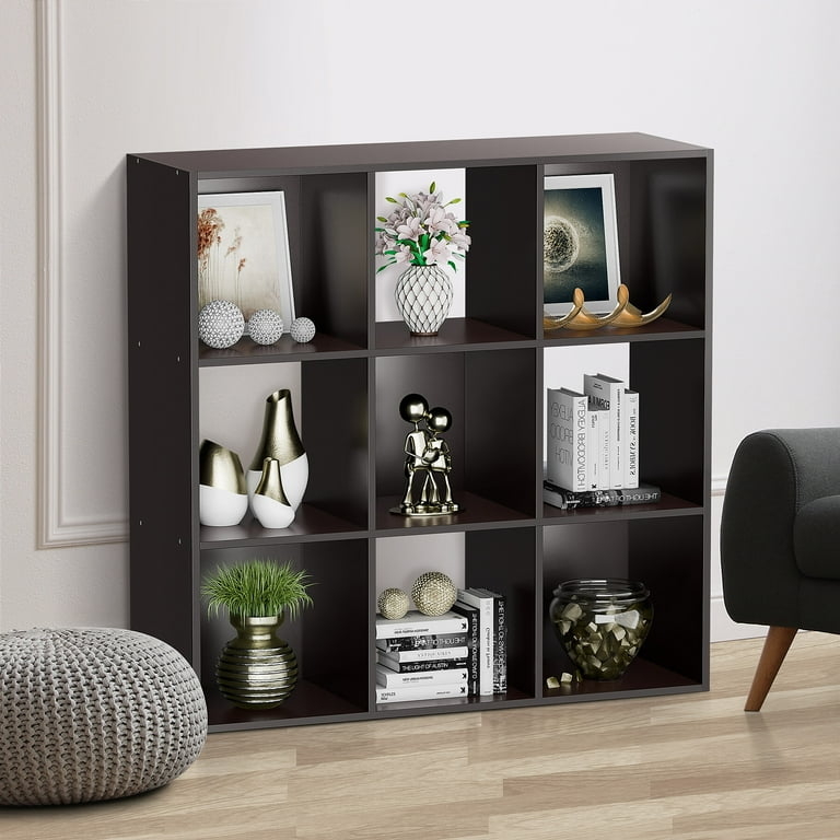 Cube Organizer Dark Espresso Finish with Partial Back Panels