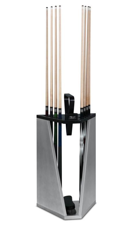 Cue Rack Modern Industrial Triangular Base with Integrated Handle
