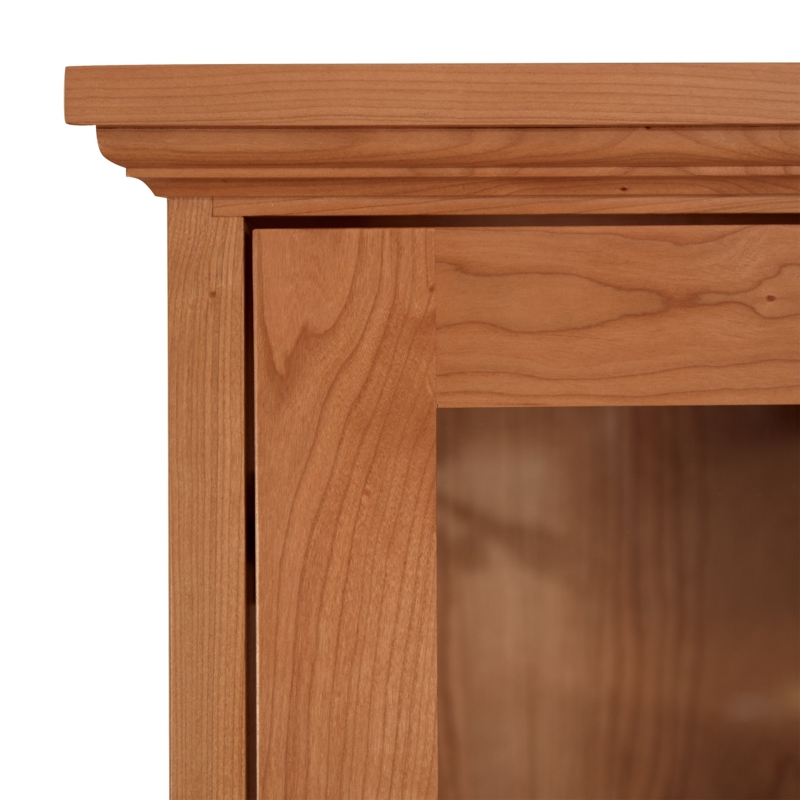 Curio Cabinet Tiered Crown Molding Inset Glass Door Classic Wood