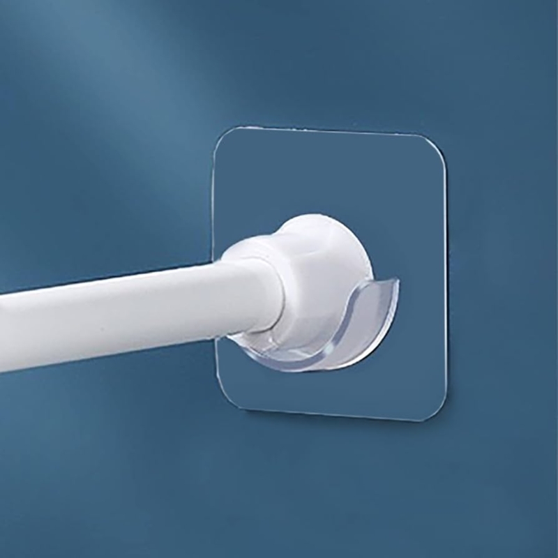 Curtain Rod Holder Transparent Adhesive Mount No Drill Solution