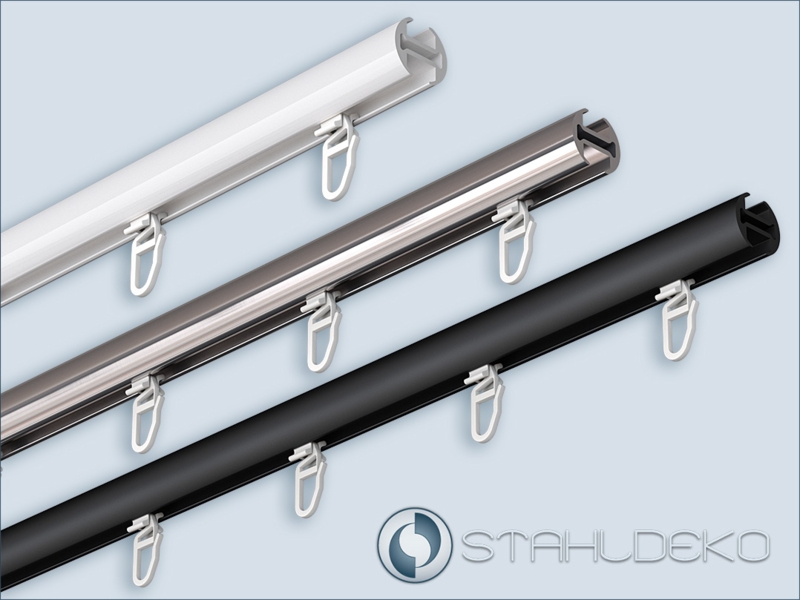 Curtain Track Aluminum Round Profile Inner Running X Gliders