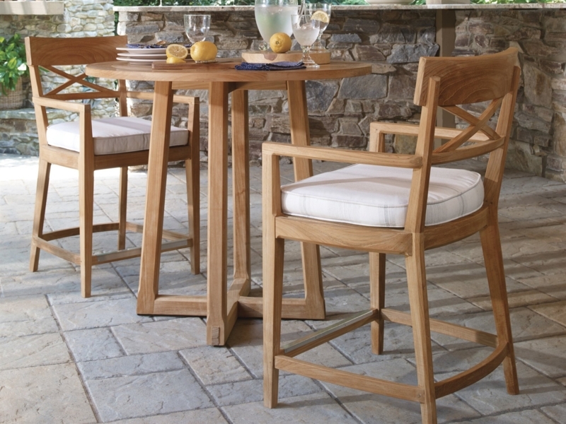 Cushioned Bar Set with Pedestal High Table and X Back Stools