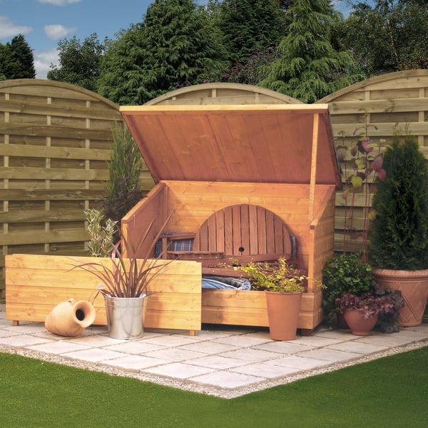 Deck Storage Box: Removable Front Panel Wood Chest